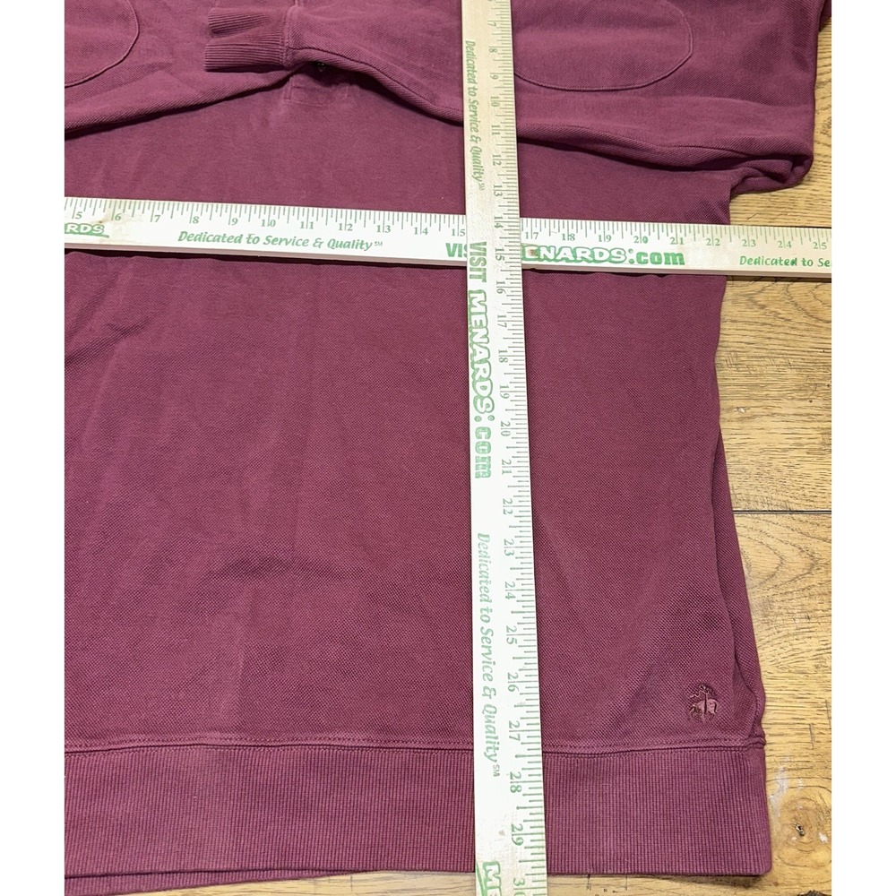 Brooks Brothers Maroon 1/4 Button Mock Neck Pullover Sweater Elbow Patch Mens XL - Picture 7 of 7